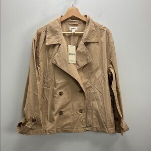 Pact Boulevard Brushed Twill Double Breasted Trench Jacket Organic Cotton Large